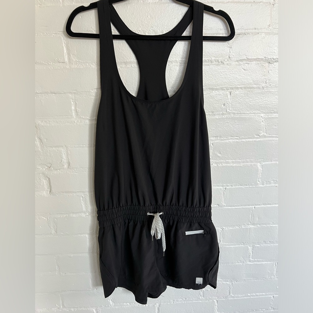 Vuori Black Athletic Romper Shorts